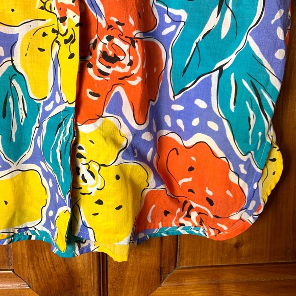 Vintage 90s Laura and Jayne Aloha Floral Short Sleeved Button Up Shirt - M - Picture 6 of 8